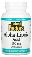 БАД Natural Factors Alpha-Lipoic Acid, 100 мг, 120 капсул (NFS-02096)