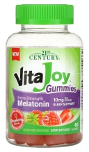 БАД 21st Century VitaJoy Melatonin Gummies, Extra Strength, 5 мг, Strawberry, 60 мармеладок (CEN-28037)