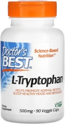 БАД Doctors Best L-Tryptophan, 500 мг, 90 вегетарианских капсул  (DRB-00126)