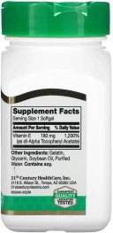 Витамины 21st Century Vitamin E, 180 мг (400 МЕ), 110 мягких желатиновых капсул  (CEN-21245)