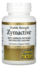 Ферменты Natural Factors Zymactive, Double Strength, 30 кишечнорастворимых таблеток (NFS-01752)