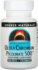 БАД Source Naturals Ultra Chromium Picolinate 500, 500 мкг, 120 таблеток  (SNS-00516)
