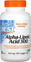 БАД Doctors Best Alpha-Lipoic Acid 300, 300 мг, 180 вегетарианских капсул  (DRB-00277)