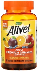 Витамины Nature's Way Adult Premium Gummies Multivitamin, Grape and Cherry, 90 мармеладок  (NWY-15817)