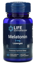 БАД Life Extension Melatonin, 3 мг, 60 вегетарианских пастилок (LEX-33206)