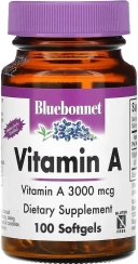 Витамины Bluebonnet Nutrition Vitamin A, 3000 мкг, 100 капсул  (BLB-00298)
