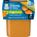 Пюре Gerber Natural for Baby, Veggie Power, 2st Foods, Sweet Potato, Corn, 2 банки по 113 г (GBR-07679)