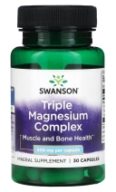 Минералы Swanson Triple Magnesium Complex, 400 мг, 30 капсул (SWV-11243)