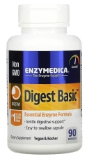 Ферменты Enzymedica Digest Basic, Essential Enzyme Formula, 90 капсул (ENZ-29010)