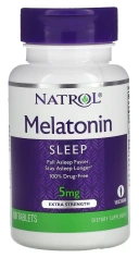 БАД Natrol Melatonin, Extra Strength, 5 мг, 60 таблеток (NTL-04462)