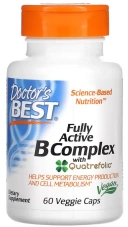 Витамины Doctors Best Fully Active B Complex with Quatrefolic, 60 растительных капсул  (DRB-00501)