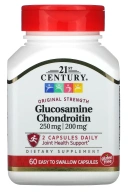 БАД 21st Century Glucosamine 250 mg / Chondroitin 200 mg, 60 капсул  (CEN-21472)