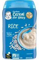 Каша Gerber Cereal for Baby, 1st Foods, Rice, 227 г (GBR-07000)