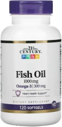 БАД 21st Century Fish Oil, 1000 мг, 120 мягких желатиновых капсул  (CEN-22872)