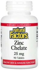 Минералы Natural Factors Zinc Chelate, 25 мг, 90 таблеток (NFS-01683)