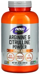 БАД NOW Foods Sports, Arginine & Citrulline Powder, 340 г (NOW-00204)