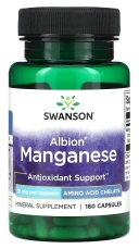 Минералы Swanson Albion Manganese, 10 мг, 180 капсул (SWV-02536)