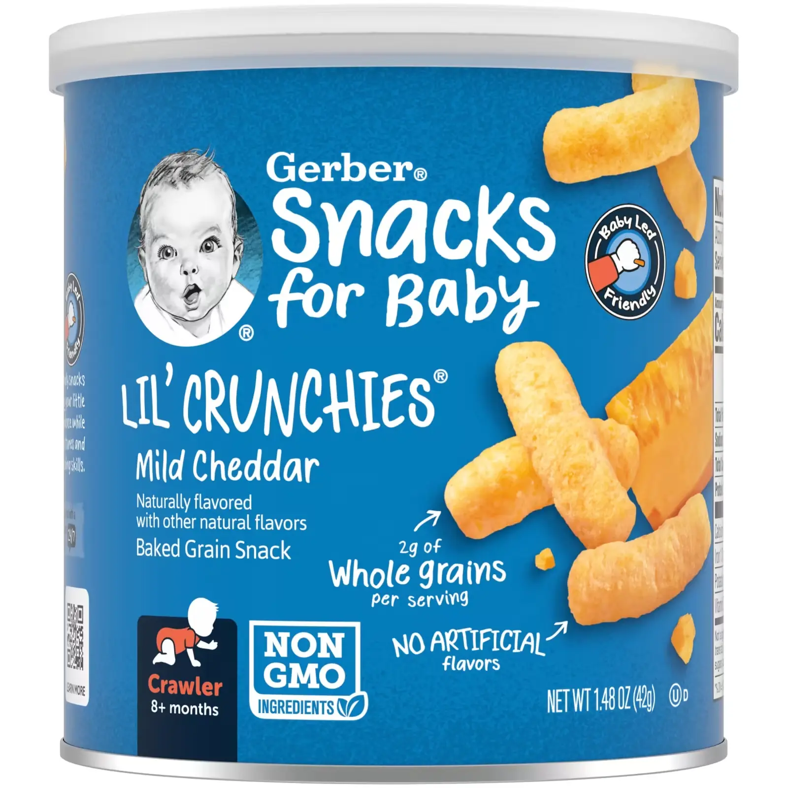 Снэки Gerber Lil' Crunchies, Baked Grain Snack, 8+ Months, Mild Cheddar, 42 г (GBR-04830)