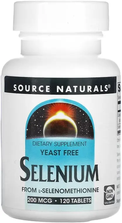 БАД Source Naturals Selenium From L-Selenomethionine, 200 мкг, 120 таблеток  (SNS-00923)