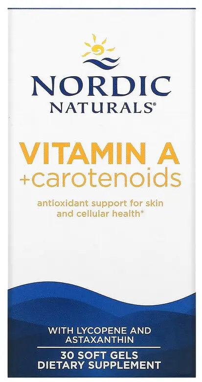 Витамины Nordic Naturals Vitamin A + Carotenoids, 30 мягких капсул (NOR-01530)