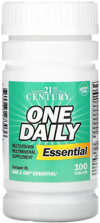 Витамины 21st Century One Daily, Essential, 100 таблеток  (CEN-27303)