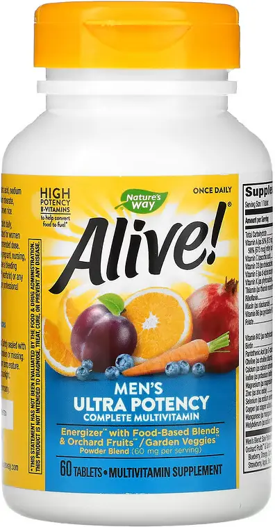 Комплекс Nature's Way Alive! Men's Ultra Potency Complete Multivitamin, 60 таблеток  (NWY-15685)