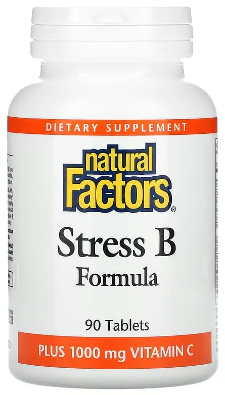 Витамины Natural Factors Stress B Formula, Plus 1000 мг Vitamin C, 90 таблеток  (NFS-01131)