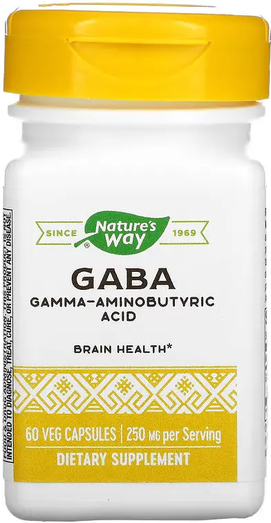 БАД Nature's Way GABA, 250 мг, 60 вегетарианских капсул  (EMT-05526)