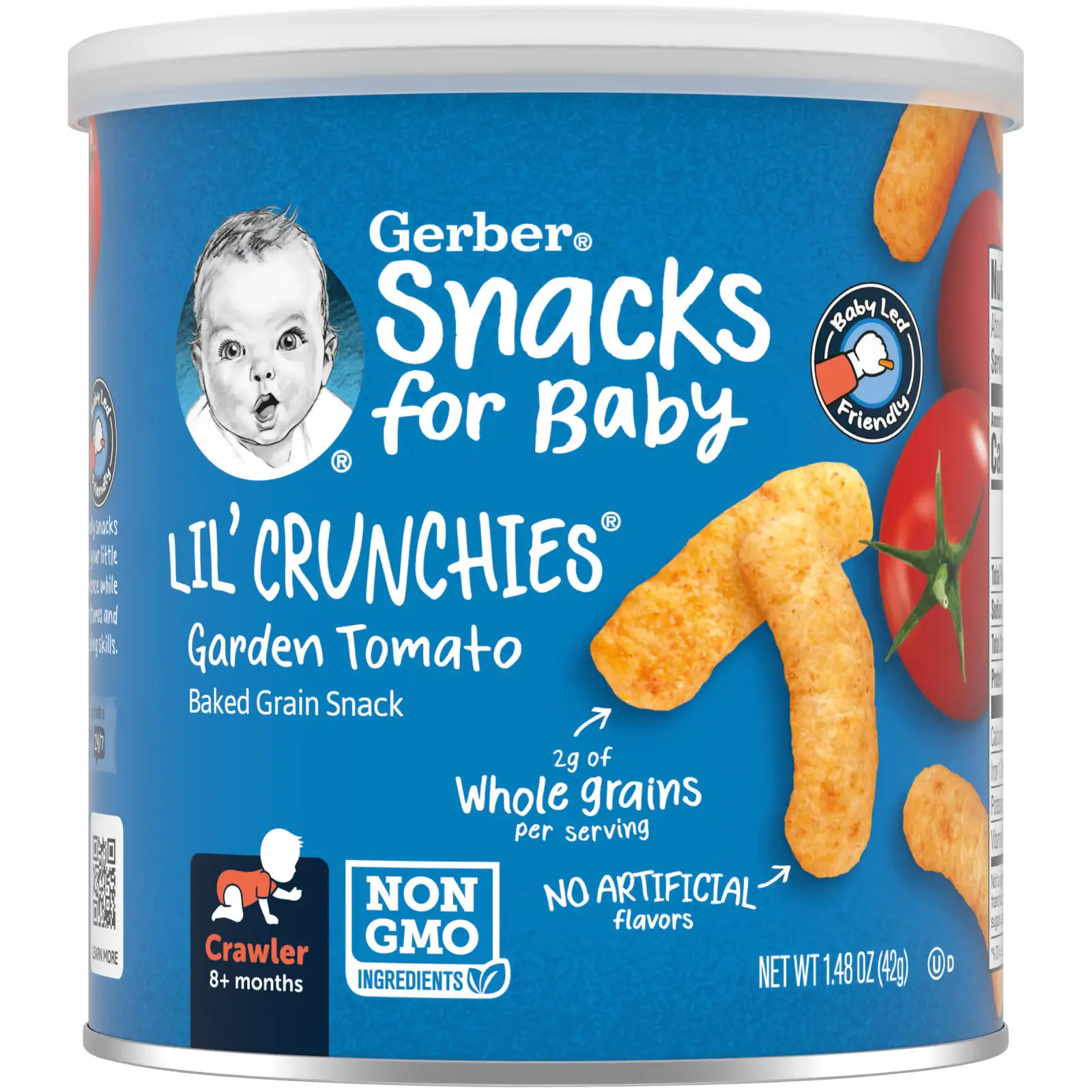 Снэки Gerber Lil' Crunchies, Baked Grain Snack, 8+ Months, Garden Tomato, 42 г (GBR-04832)
