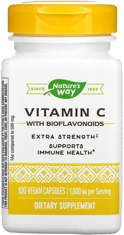 Витамины Nature's Way Vitamin C With Bioflavonoids, Extra Strength, 1000 мг, 100 капсул  (NWY-15464)