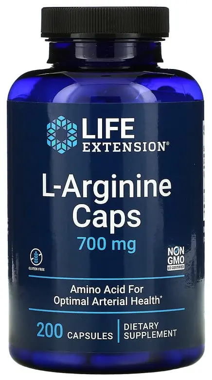 Аминокислота Life Extension L-Arginine, 700 мг, 200 капсул (LEX-16242)