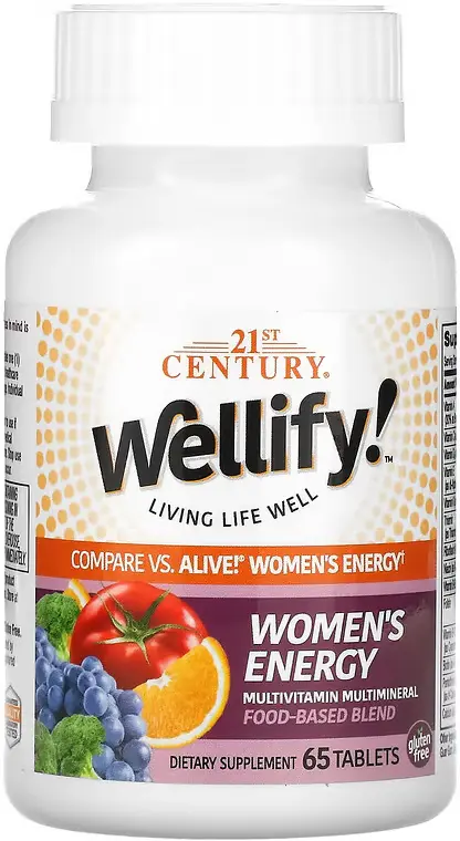 Витамины 21st Century Wellify! Women's Energy, Multivitamin Multimineral, 65 таблеток  (CEN-22443)