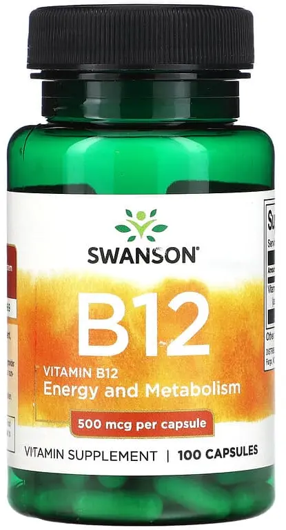 Витамины Swanson Vitamin B12, 500 мг, 100 капсул (SWV-01030)