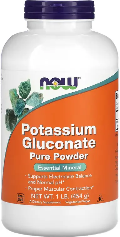 БАД NOW Foods Potassium Gluconate Pure Powder, 454 г  (NOW-01471)