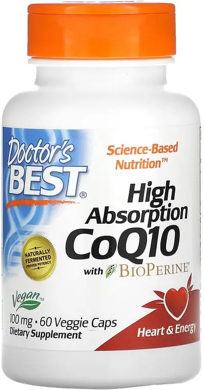 БАД Doctors Best High Absorption CoQ10 with BioPerine, 100 мг, 60 растительных капсул  (DRB-00069)