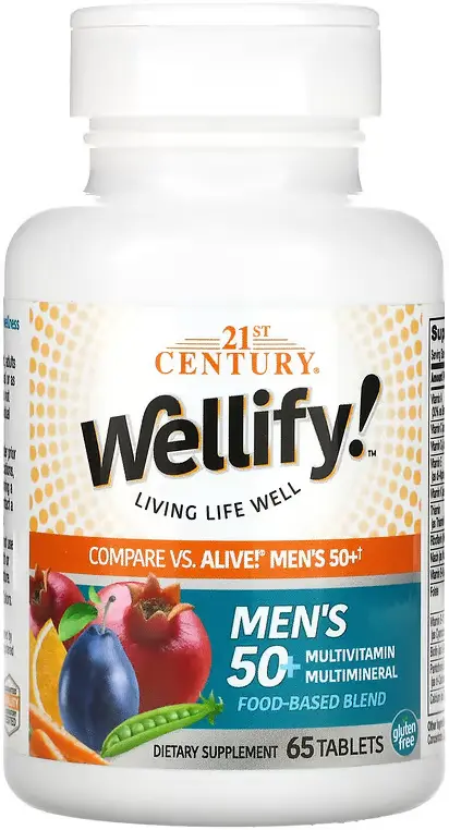 Комплекс 21st Century Wellify, Men's 50+ Multivitamin Multimineral, 65 таблеток  (CEN-22452)