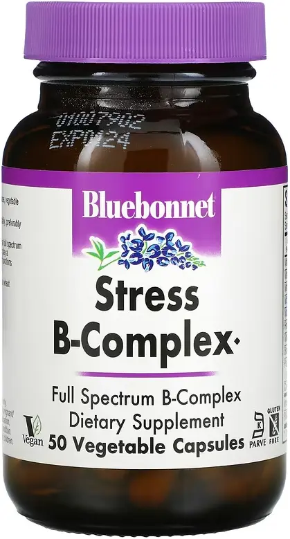 Витамины Bluebonnet Nutrition Stress B-Complex, 50 растительных капсул  (BLB-00422)