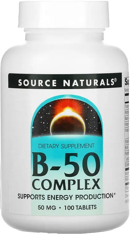Витамины Source Naturals B-50 Complex, 50 мг, 100 таблеток  (SNS-00421)