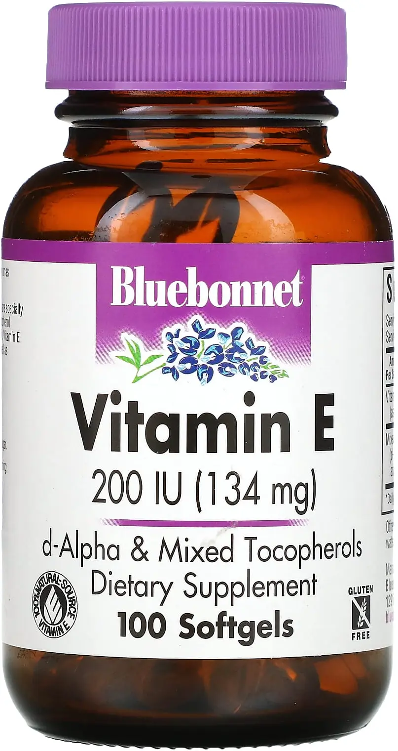 Витамины Bluebonnet Nutrition Vitamin E, 200 МЕ, 100 гелевых капсул  (BLB-00612)