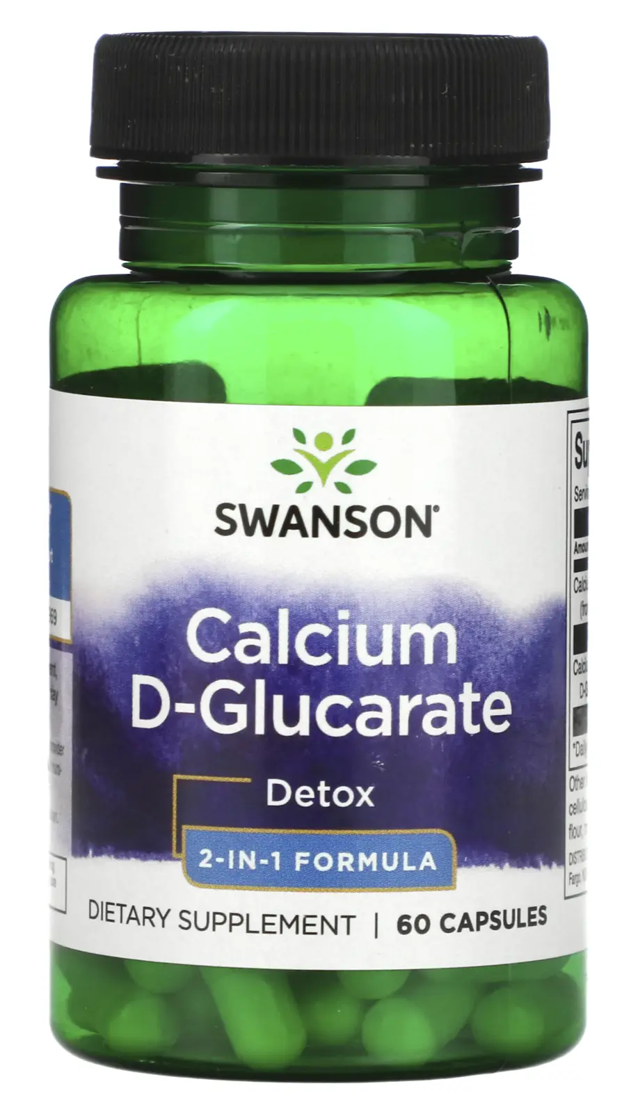 Минералы Swanson Calcium D-Glucarate, Detox, 2-In-1 Formula, 60 капсул (SWV-02123)