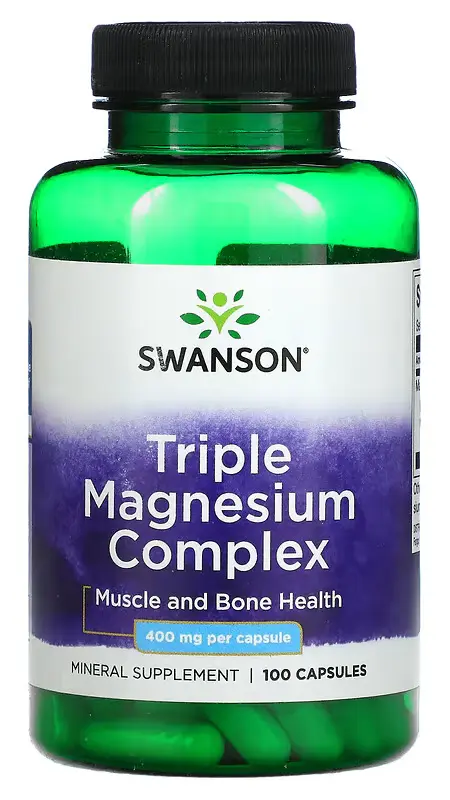 Минералы Swanson Triple Magnesium Complex, 400 мг, 100 капсул (SWV-01808)