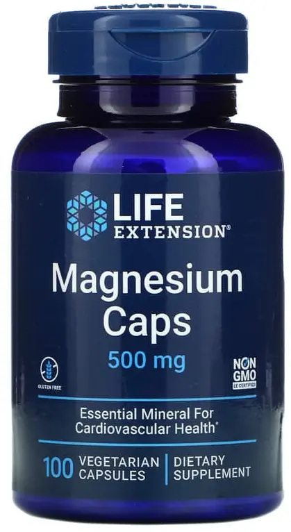 Минералы Life Extension Magnesium Caps, 500 мг, 100 вегетарианских капсул  (LEX-14591)