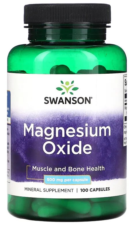 Минералы Swanson Magnesium Oxide, 500 мг, 100 капсул (SWV-11817)
