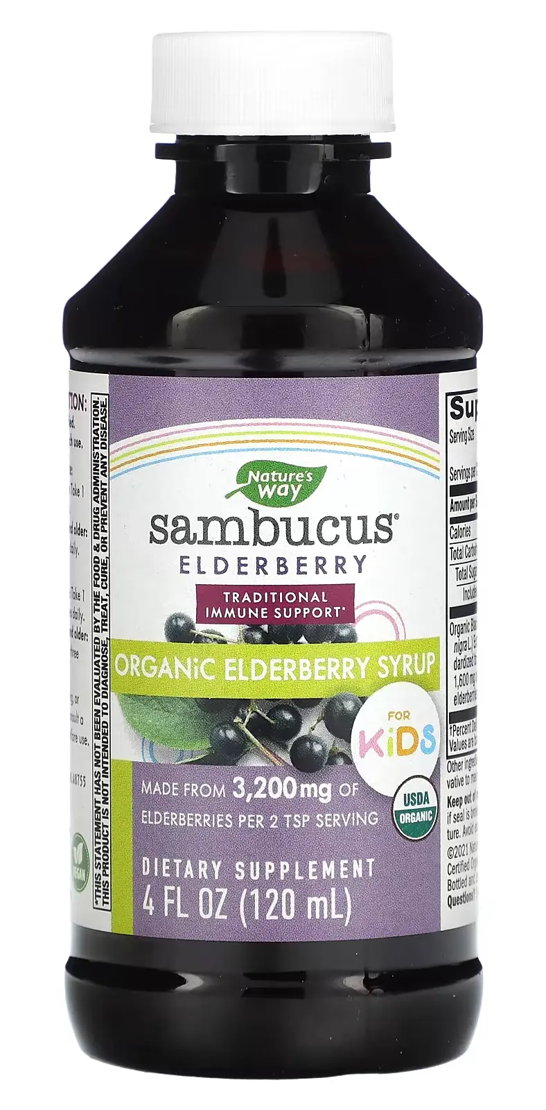 Комплекс Nature's Way Sambucus for Kids, Organic Elderberry Syrup, 120 ml  (NWY-15797)