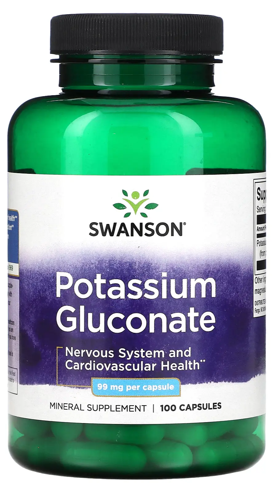 Минералы Swanson Potassium Gluconate, 99 мг, 100 капсул (SWV-01224)