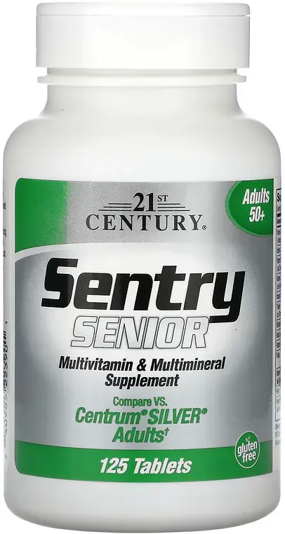 Витамины 21st Century Sentry Senior,Multivitamin & Multimineral Supplement,50+, 125 таблеток  (CEN-22390)