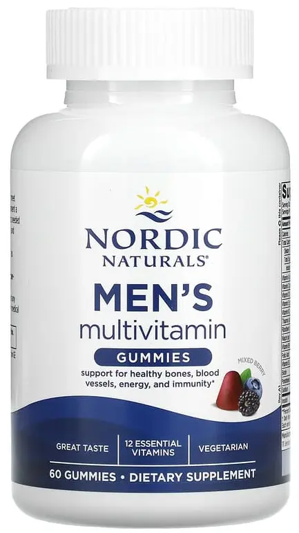 Витамины Nordic Naturals Men's Multivitamin Gummies, Mixed Berry, 60 мармеладок (NOR-30100)