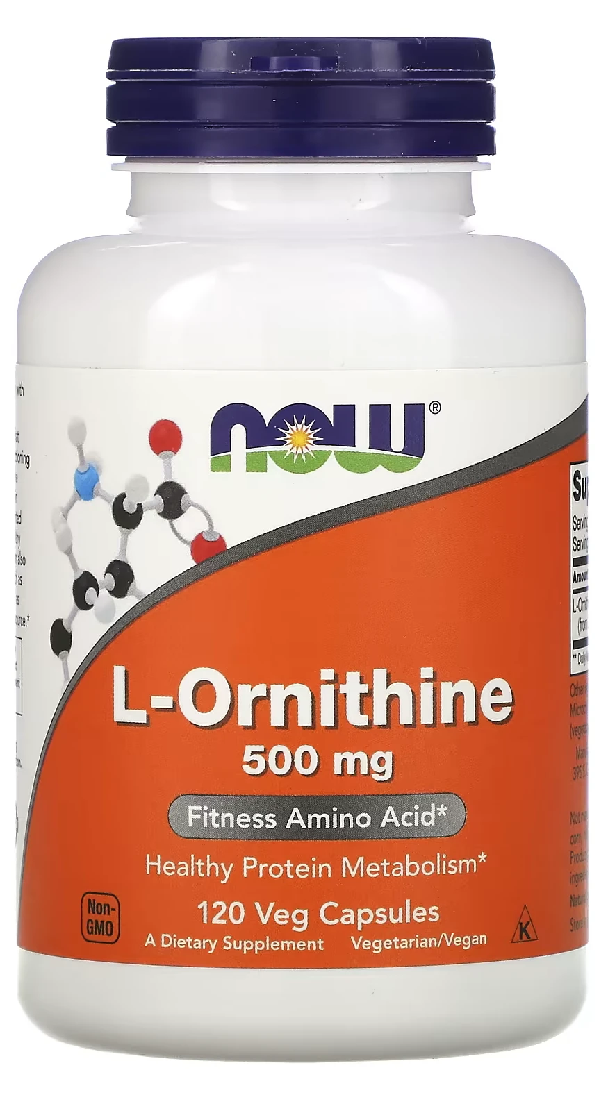 БАД NOW Foods L-Ornithine, 500 мг, 120 растительных капсул (NOW-00122)