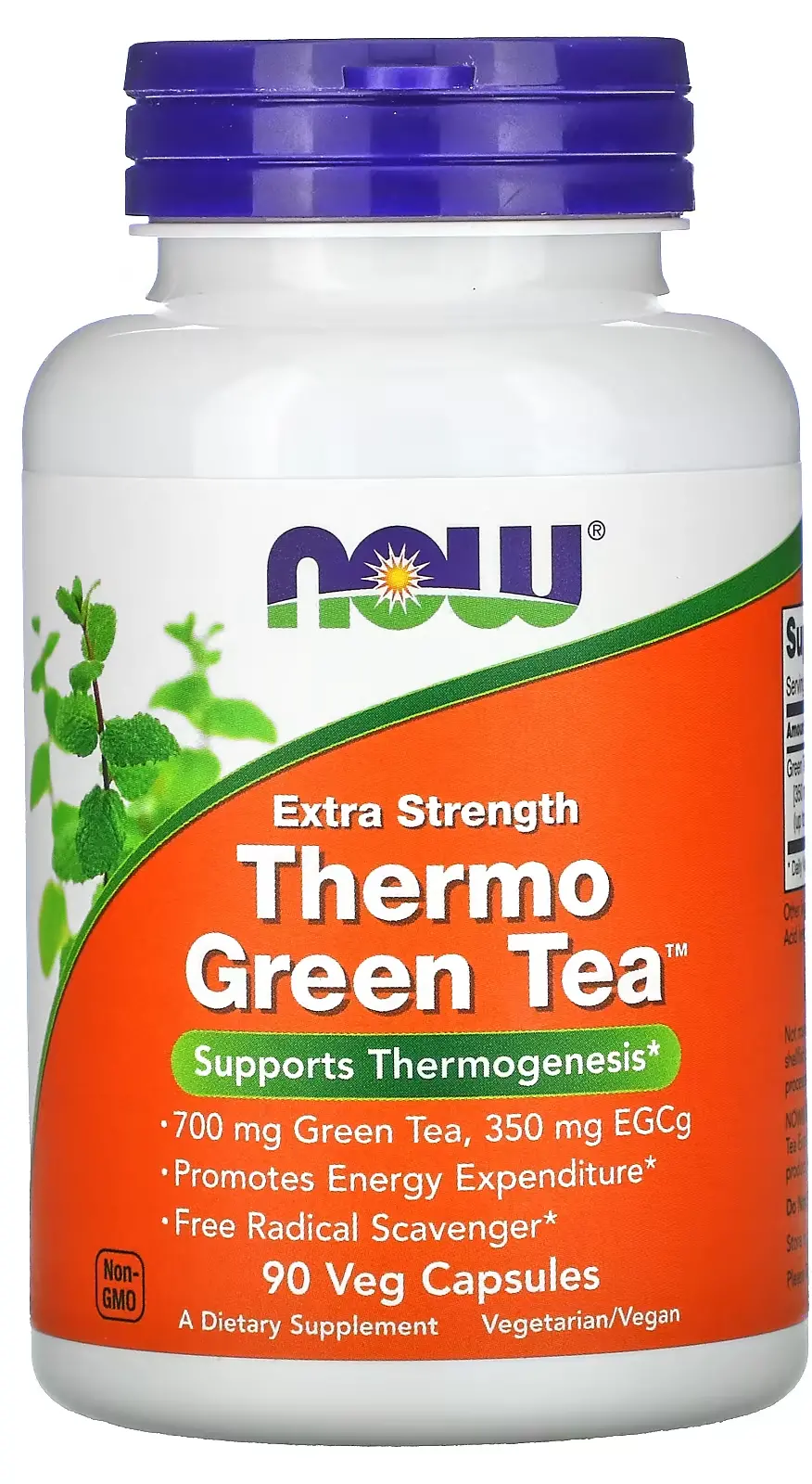 Жиросжигатель NOW Foods Thermo Green Tea, Extra Strength, 700 мг, 90 вегеатрианских капсул  (NOW-02075)