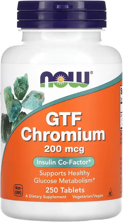 БАД NOW Foods GTF Chromium, 200 мкг, 250 таблеток  (NOW-01432)